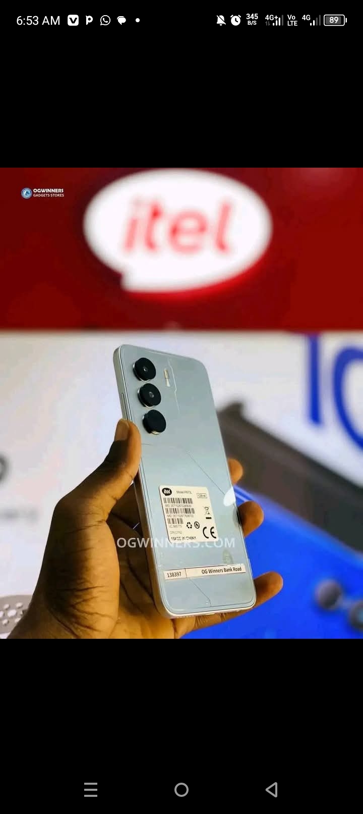 ORIGINAL ITEL PHONE 6000mah BATTERY